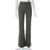 Casual Solid Color Micro Pull High Waist Pants Pants Slim Fit Slimming Winter